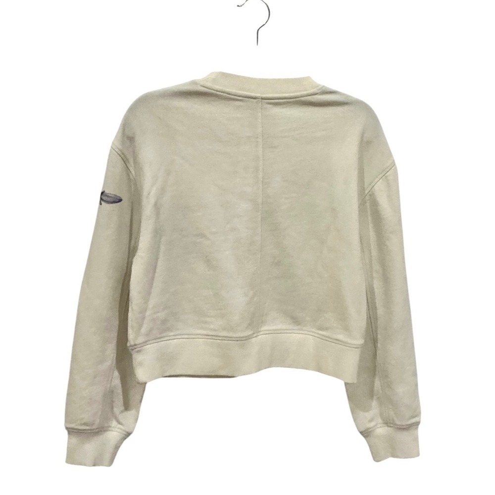 Alice + Olivia Russell Embellished Crewneck Sweatshirt Off White Size XS - Picture 9 of 15
